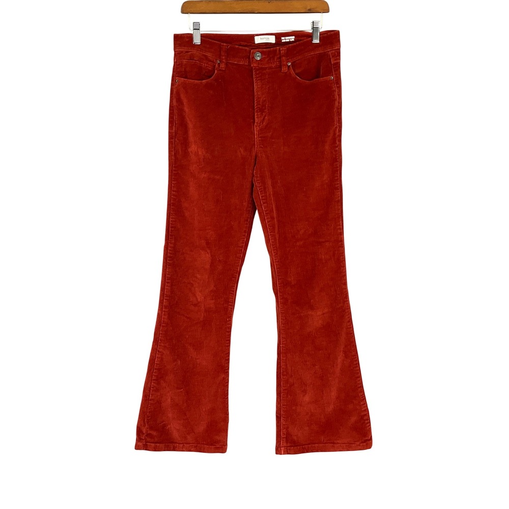 Kensie Jeans The Savannah High Rise Flare Corduroy Pants Rust‎ Womens Sz 8 29